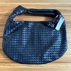 Melie Bianco Brigitte Woven Crescent Shoulder Bag